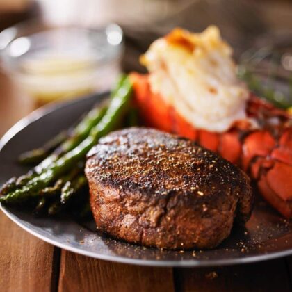 Surf & Turf (2) 8 oz Lobster Tails (2) 6 oz Filet Mignon Steaks
